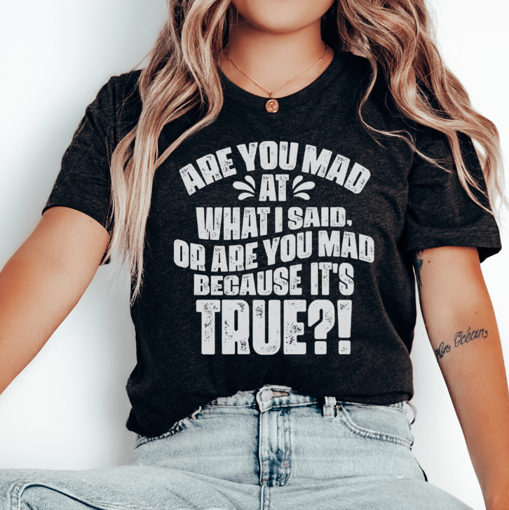 (image for) Are You Mad At What I Said Or Are You Mad Because It's True Tee